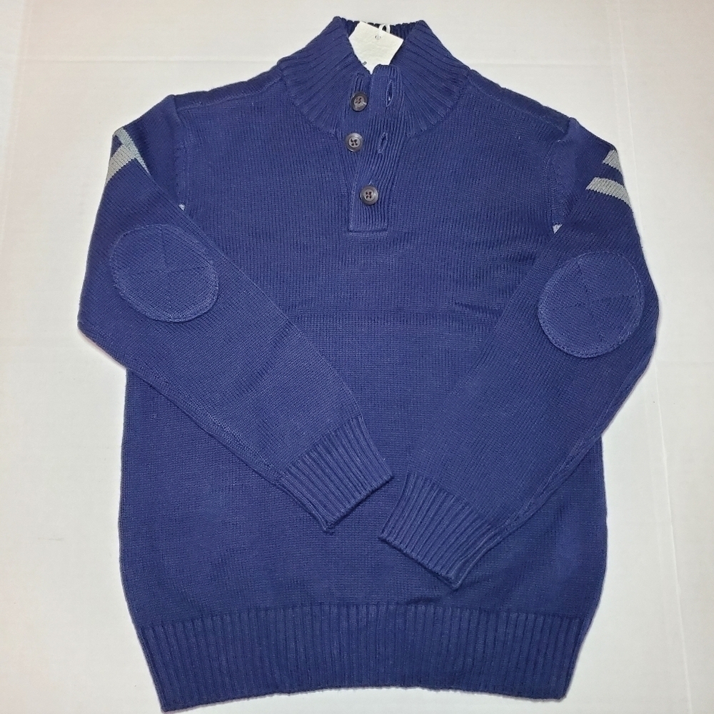 NWT Hope & Henry Mock Neck Button Placket Sweater Organic Cotton Sz S